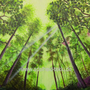 Sonnenstrahlen im Wald - Original Gemälde